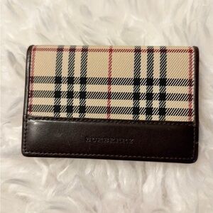 Burberry Unisex Wallet card Holder Brown Beige Very Good Authentic